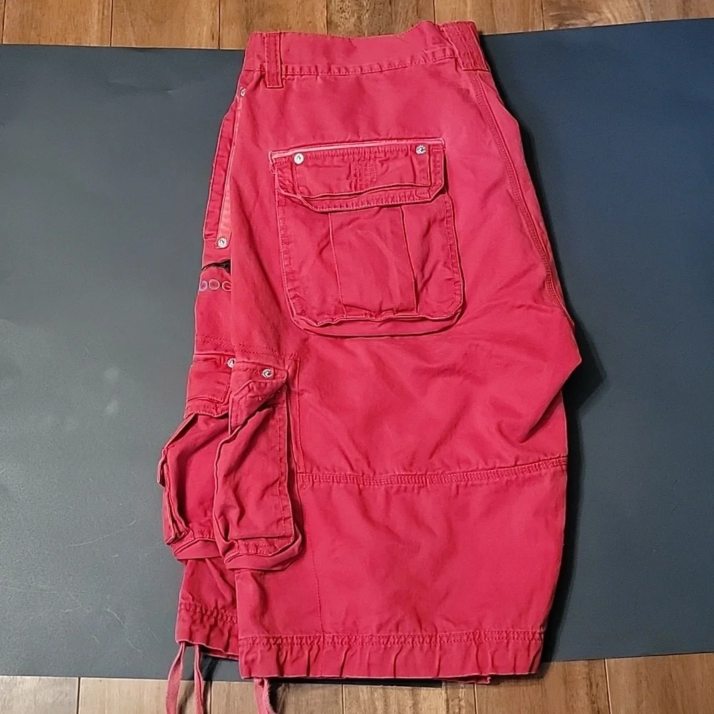 COOGI Y2K Jean Cargo Carpenter Skater Shorts Red Men's Size 44 - Picture 4 of 6